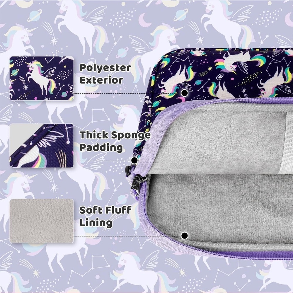 Unicorn Purple Tablet Bag 12.5 Inch - Picture 4 of 7